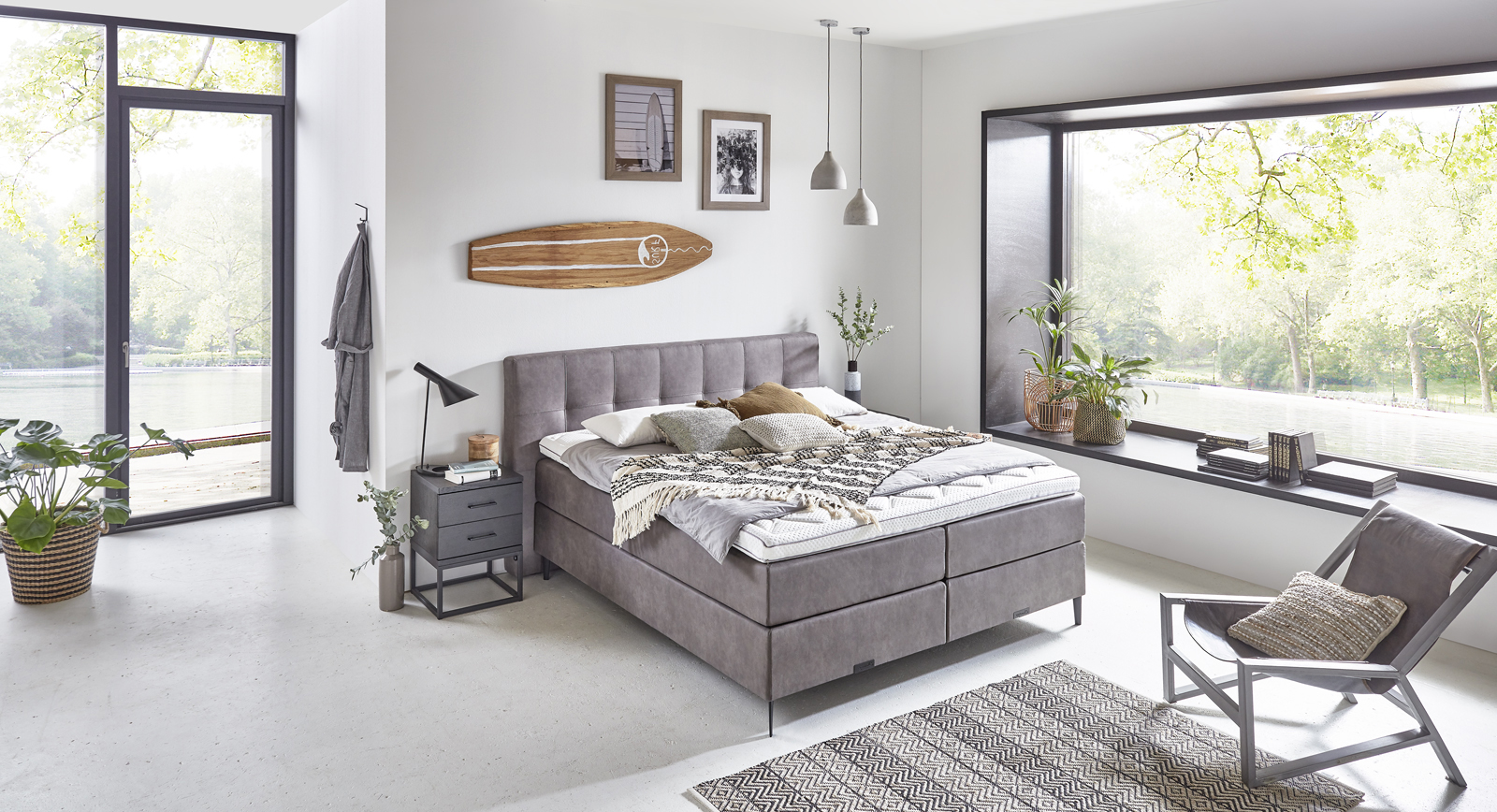 Boxspring 180x200 cm lederlook