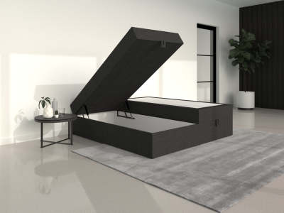 Boxspring met opbergruimte opening achterkant